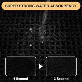 IM HOME Upgraded Waffle Bath Mat Black 36"x24"