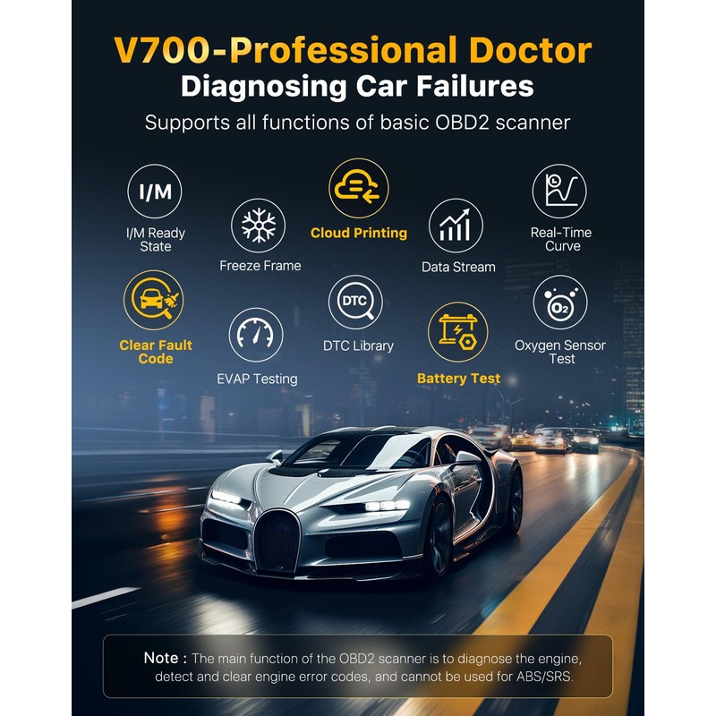 OBD2 Scanner - Enhanced Fixd Car Diagnostic Tool with Battery