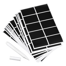 PATIKIL Chalkboard Labels, Blackboard Labels, Chalkboard Stickers, 60x40mm, No Letters, For Kitchen Mason Jars, Includes Chalk Marks, 10 Labels Each Sheet, 20 Sheets Total 200