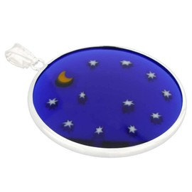 GlassOfVenice Murano Glass Millefiori Pendant Starry Night in Silver Frame 1-1/4"