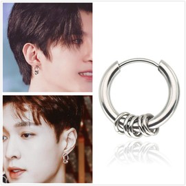 XHBTS Pack of 4 Tassel Ear Cuff Crawler Climber Earring Cartilage Small Tyre Wrap Vine Clip on Feather Leaf Multilayer Chain Drop for Men and Women with Mini Scarf and Mini Box, Stainless Steel