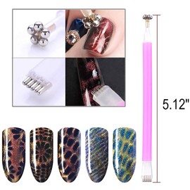 SILPECWEE 4pcs Nail Magnet Tool Set Magnet Plate Wand Board Magnetic Pen Stripe Nail Magnet Double Ended Magnet Wand Magnet Stick for Cat Eye Gel Polish Nail Art