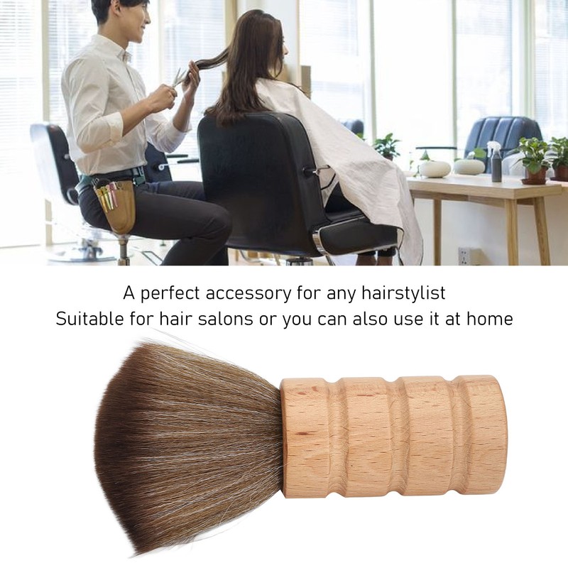 Barber Neck Duster Brush Soft Hair Wooden Handle Hair Sweeping