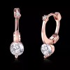 LZD Rose Gold Plated Earrings Hoop Huggies AAA Zirconia Latch