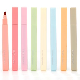 ZEYAR Aesthetic Cute Highlighter Pens, Cream colors, Chisel Tip, Water Based, Quick Dry, No Bleed for bible, four seasons color series (8 Autumn Colors)