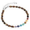 Nupuyai 4 mm 7 Chakra Beads Bracelet Anklet Colourful Healing
