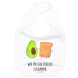Mr. & Mrs. Panda Organic Baby Bib Avocado + Toast, White