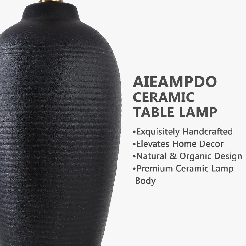 AIEAMPDO 25" Retro Vintage Ceramic Table Lamp for Living Room
