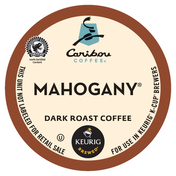 Caribou Coffee Mahogany, Single-Serve Keurig K-Cup Pods, Dark Roast Coffee, 24 Count