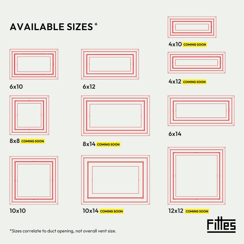 Fittes Framed Wall Vent [Lite+] - 6"x14" - Cotton White