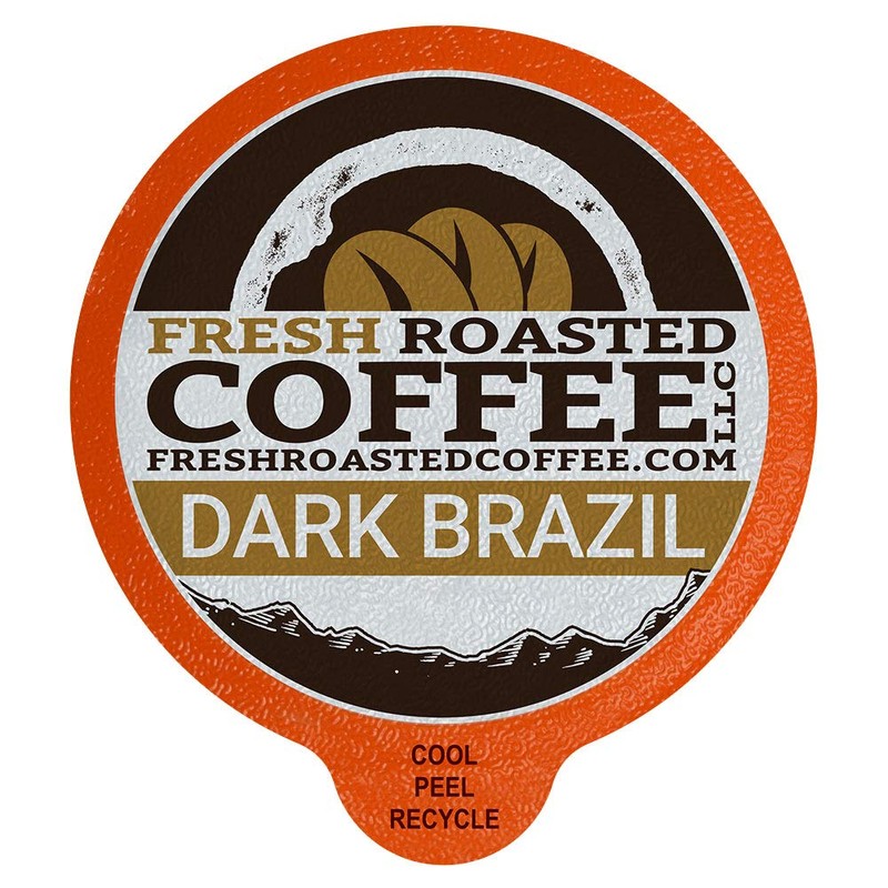 Fresh Roasted Coffee LLC, Dark Brazil Cerrado Coffee Pods, Medium-Dark