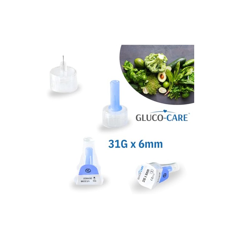 GLUCO-CARE Pen Tips 31G x 6mm (1/4’’) – Ultra-Thin Tip