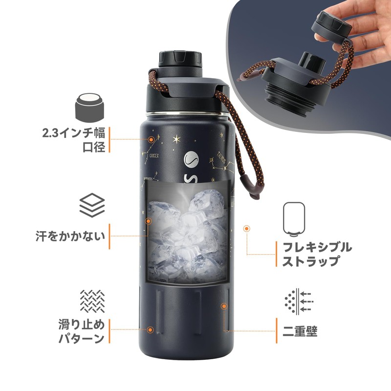 SANTECO Sports Bottle "KTWO" Series (Dark Blue)