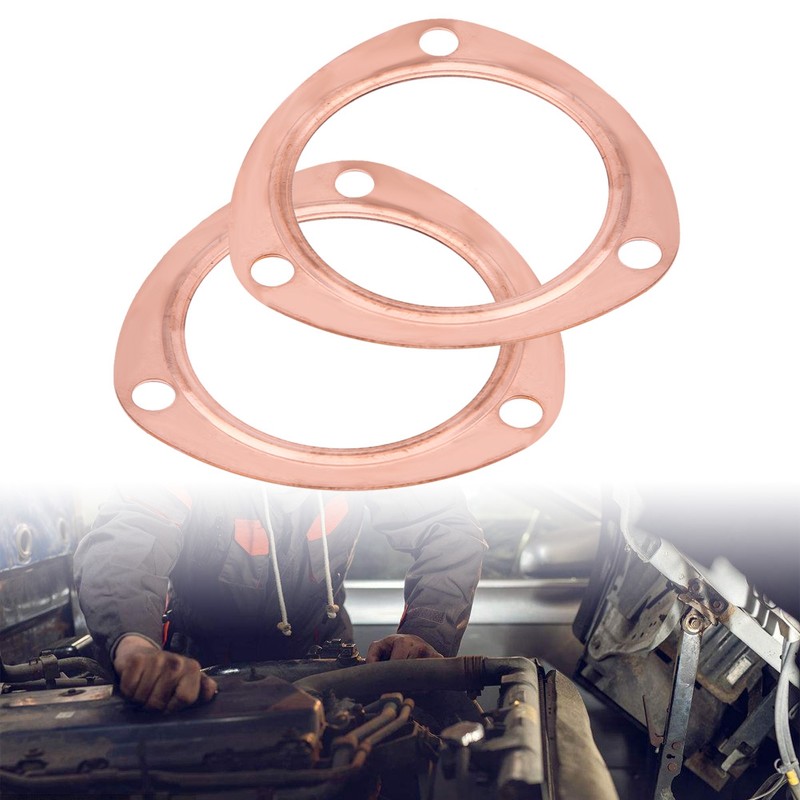 2pcs 3inch Copper Header Exhaust Collector Gaskets Reusable for SBC