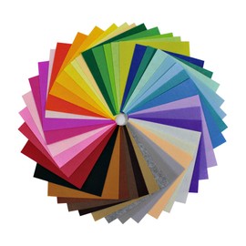 Life Glow DIY Nonwoven Stiff Felt Fabric Squares Sheets Assorted Colors 12x12 inch for Crafts, 1mm Thick 40Pcs