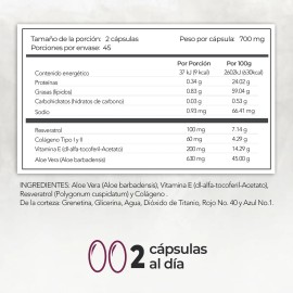 Resveratrol + Aloe Vera y Vitamina E | 90 Softgels | Maklen | sin sabor