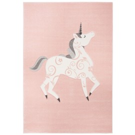 Safavieh Carousel Kids Collection CRK163P Unicorn Nursery Playroom Area Rug, 8' x 10', Pink / Ivory