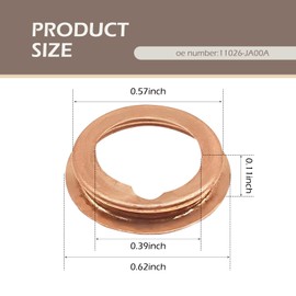 Anyhut 20 PCS M12 Copper Oil Drain Plug Gaskets, Crush Washers for Nissan Infiniti Honda Ford, Replaces 11026-JA00A, 11026-01M02