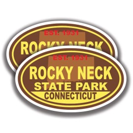 The Decal And Sticker Mafia ROCKY NECK STATE PARK DECALs 2 Stickers Connecticut Bogo Car Window - 4"W x 2.4"H