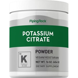 Piping Rock Potassium Citrate Powder Supplement | 1 lb | Unflavored | Vegetarian, Vegan, Non-GMO, Gluten Free