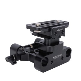 NICEYRIG Base Plate with Arca Lifting Plate, 29mm Head Base Plate, 15mm Rod Rail Clamp with Multiple 1/4" and 3/8" Screw Hole for Camera-548