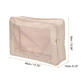 QUARKZMAN Compression Pack Cube for Suitcases 45 x 34 x 13 cm Lightweight Luggage Organisers Bag Travel Essentials Compression Bag for Hand Luggage Suitcase, Beige