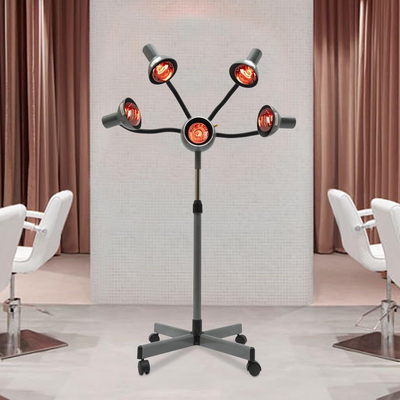 Infrared Lamp, 5 Head Standing Infrared Heater Salon Vaporizer with