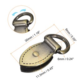 QUARKZMAN Bag Side Clip Buckle - Pack of 10 Metal Hanging Sheet-Shaped Bag Strap Chain Connector with D-Ring for DIY Bag Making Shoulder Bag (Bronze, 30 mm)