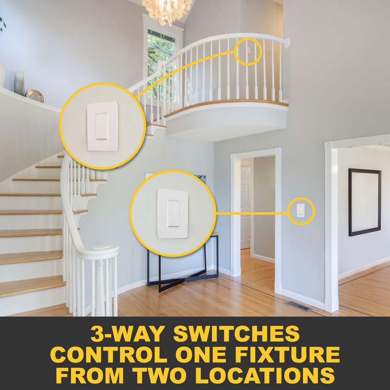 Faith [10-Pack] 3-Way Decorator Paddle Wall Light Switch, 15A 120/277V,