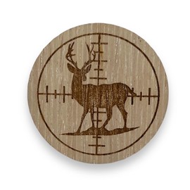 Genuine Wood Laser Engraved Sticker, Deer Hunter, Hunting Wooden Craft Sticker, Etched Decal for Water Bottle, Laptop, Home Decor, DIY, Scrapbooking, Wall Art, Planner, Tumbler, USA Made