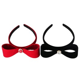 2Pcs Women Velvet Bow Hairband Knotted Wide Turban Headbands, Women No Slip Headband Temperament Hair Band Bows Hair Accessories