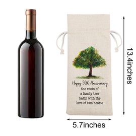 Gifts for 50th Anniversary for Couple Parents Husband Wife Vow Renewal Golden Wedding Anniversary Wine Gift Bag