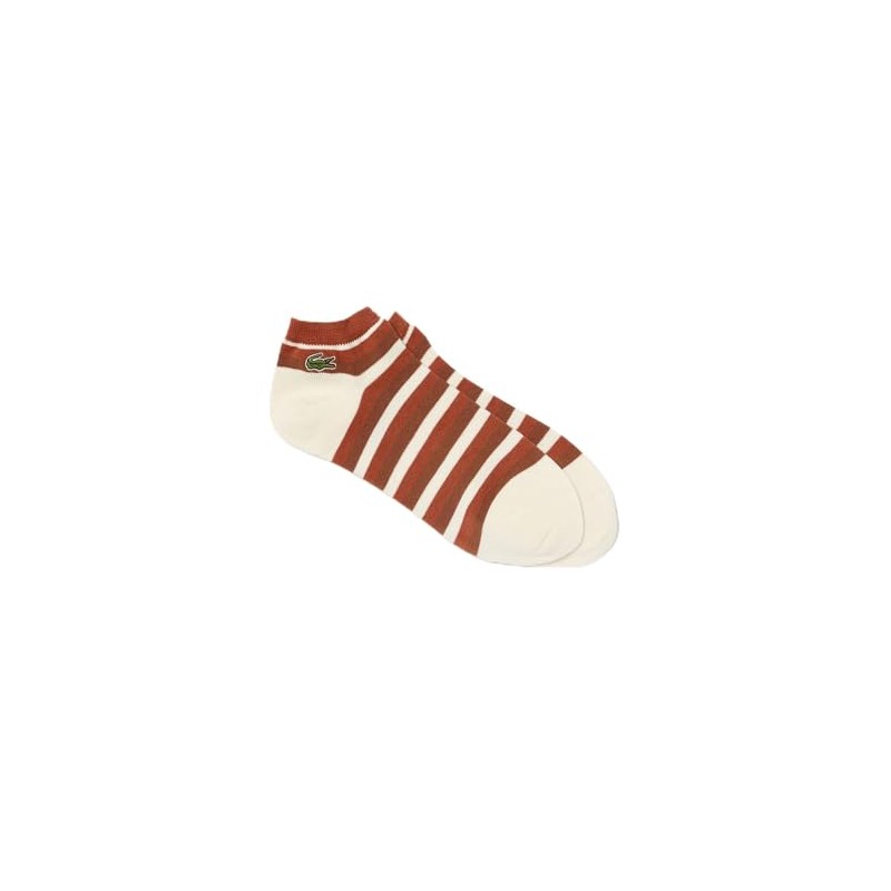 Lacoste Men's Multi-Border Ankle Socks, white