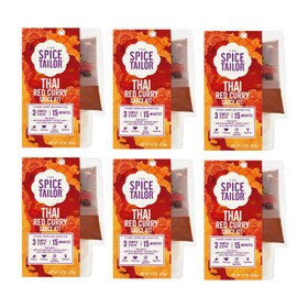 Spice Tailor 3 Simple Steps Restaurant Quality Meals in Minutes Kits Ready in 10 Minutes (6 Pack, Thai Red Curry)