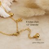 Frigotine Dainty Gold Bell Clover Charm Chain Ankle Bracelet for