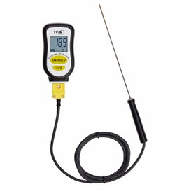 TFA-Dostmann Digitales Thermometer with Stainless Steel Probe Sous-Vide and Foam Sealing Tape, Plastic, black, 4 x 2 x 8 cm