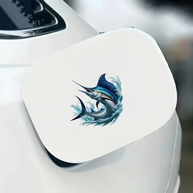 Blue Marlin Anime Fish Cartoon PVC Vinyl Car Decals Stickers Waterproof Self-Adhesive Decals for Cars, Laptops, Trucks, Motorcycles Wall Window Luggage Scratch Cover Door Decor Sticker