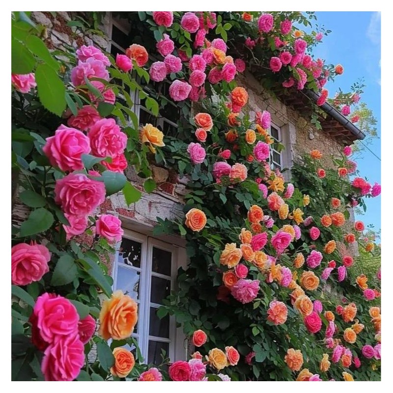 800 Climbing Rose & 200 Jasmine Seeds – Lush, Scented