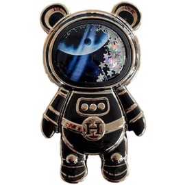 GANPUB 1Pc Black Cute Phone,Cell Phone Astronaut Hidden Kickstand for Desk,Astronaut Phone Holder,Adjustable Tablet Phone Ring Stand with 3D Moving Star Sequins,Gift for Women Girl, Accessories