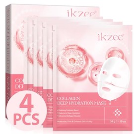 Bio Collagen Face Mask - 4 Pack Deep Collagen Overnight Face Mask - Collagen Night Wrapping Mask - Bio Collagen Deep Hydrating Firming Overnight - Anti Wrinkle Lifting Mask for Skin Care