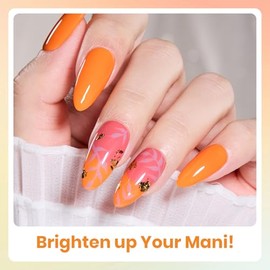 Beetles Gel Nail Polish Set, Hotel California Collection Light Blue Orange Dusty Pink Color Perfect for Autumn and Winter Nail Art Manicure Kit Soak O