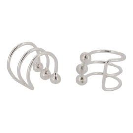 Touch Jewellery 925 Sterling Silver Triple Band with Ball Ear Cuff Pair