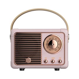 Bluetooth Lautsprecher Klein Retro Tragbarer Party-Lautsprecher für drinnen und draußen Kawaii Deko,Kinderzimmer Deko,Coole Sachen Geschenke für Mädchen Junge Kinder Teenager Frauen Freundin(Rosa)