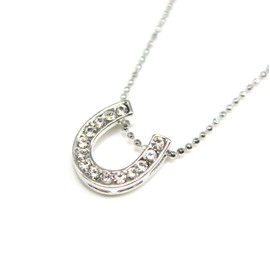 Miaomyao Super Cubic Zirconia, Silver, Horseshoe, Horseshoe, Horseshoe, Necklace, Accessory, Women's, Present, Pouch Set, Cubic Zirconia