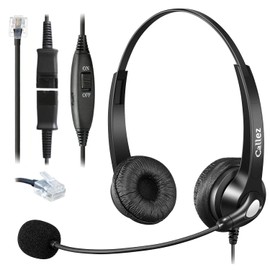 Callez RJ45 Telephone Headset with Microphone Noise Cancelling, Quick Disconnect Phone Headset Compatible with Siemens Unify OpenStage 30 40 60 80 CP205 Mitel/Aastra 6865i 6867i 5370 Landline IP Phone