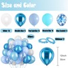 Metallic Blue Silver Party Balloons Set - 60Pcs 12Inch Thick