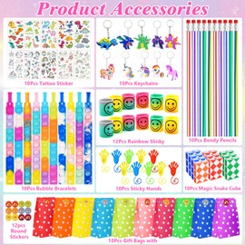 ARIEL-GXR 82 Pcs Party Bag Fillers for Kids, Kids' Party Favours, Party Bag Filler Set with Gift Bags Keychains Magic Snake Cube Sticky Hands, Goodie Bag Fillers for Boy Girl Birthday Gifts