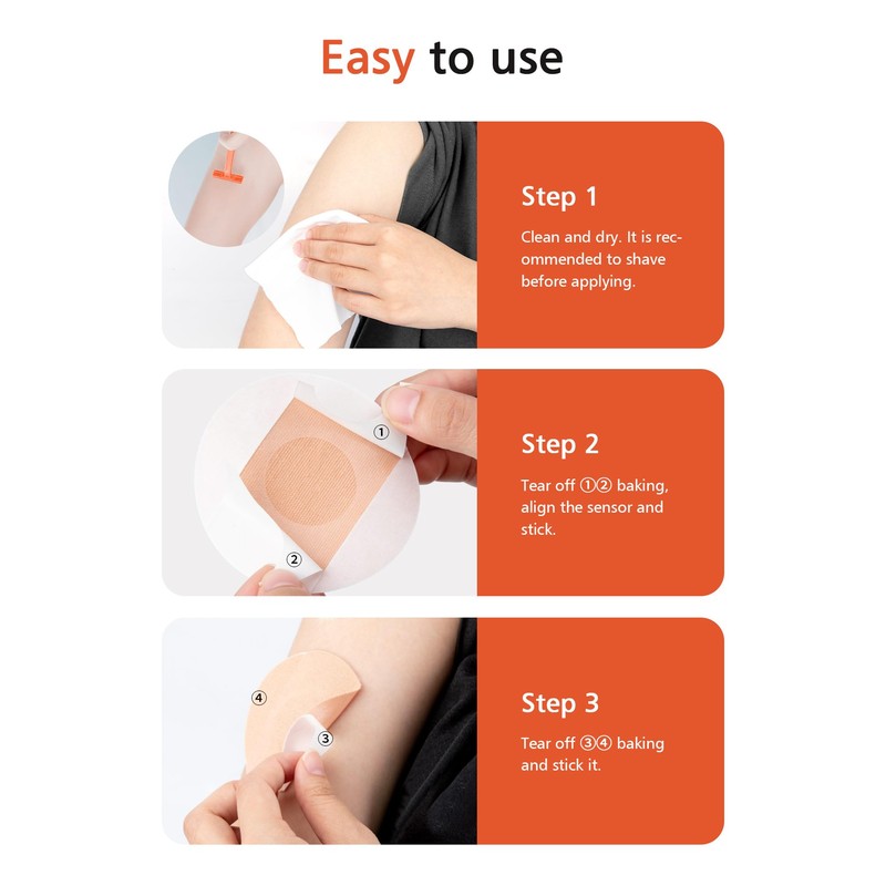SUNMON 40 Pack Libre 2 Sensor Covers, Waterproof Skin-Friendly Freestyle