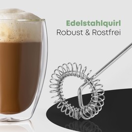 Clatronic® elektrischer Milchaufschäumer | Mixer | Milchschaum in Sekundenschnelle | Milchaufschäumer | Soft - Touch - Gehäuse | Stab | mit Edelstahl - Schaumschläger | MS 3089 mint-grün