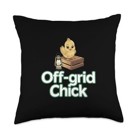 Baby Chicks in Homesteading Off-Grid Chick Throw Pillow
